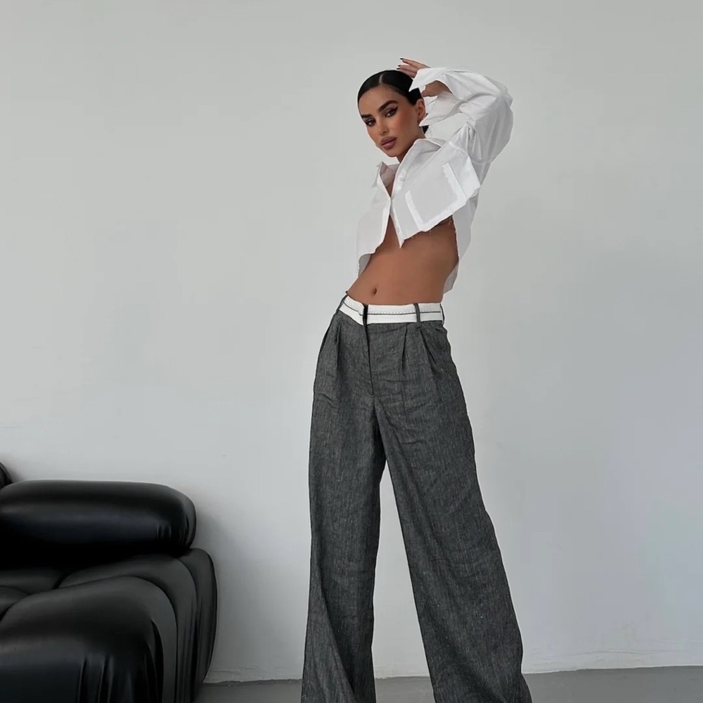 Piral Gray Wide-Leg Pants